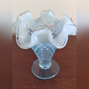 Fenton Small Hobnail Blue/Turquoise Opalescent Vase